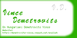 vince demetrovits business card